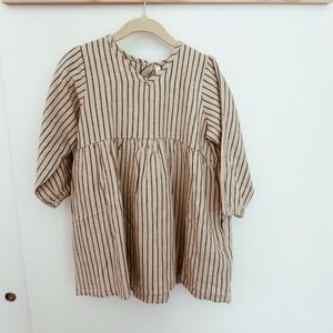 Striped Beige and Black Dress